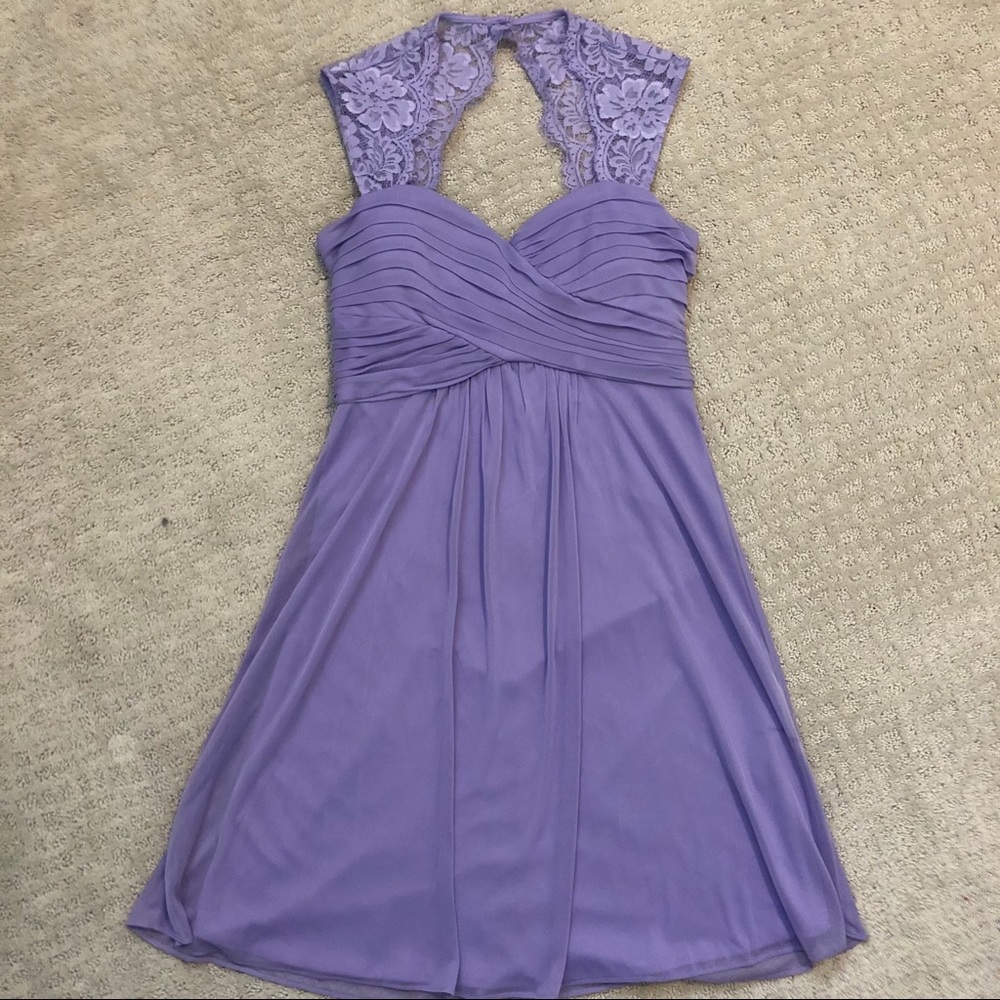 Lilac Lace Keyhole Formal Dress